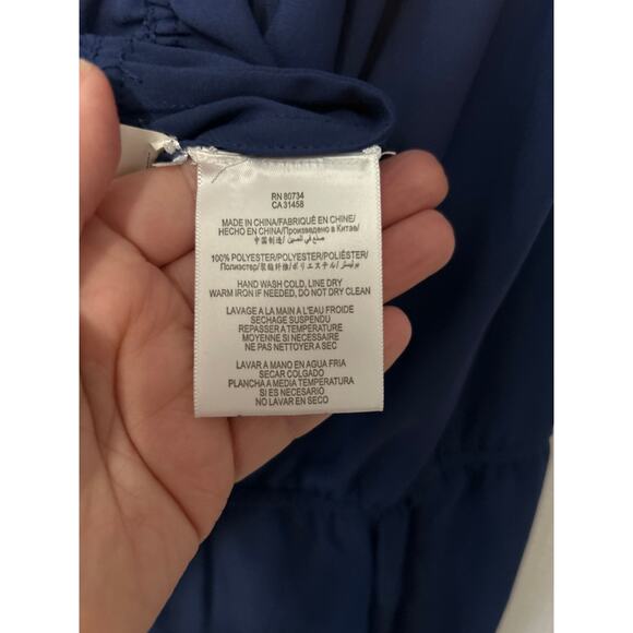 BCBGMAXAZRIA Blue Thalia Draped Romper One Piece Lightweight Pockets Size Small - Picture 7 of 10